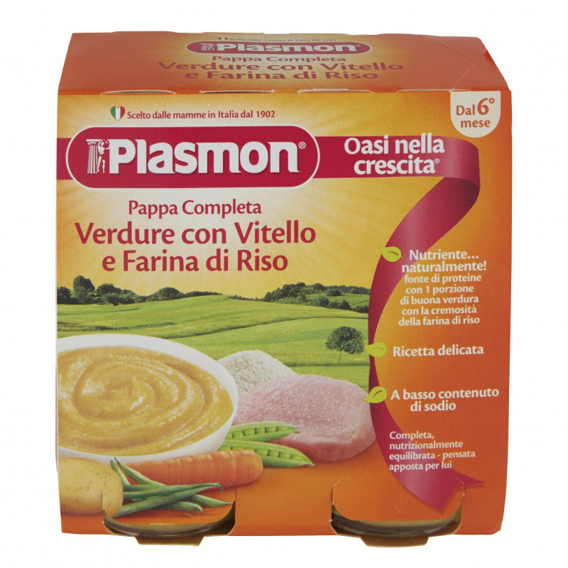 Plasmon Complete Baby Food - Vegetables with Veal and Rice Flour