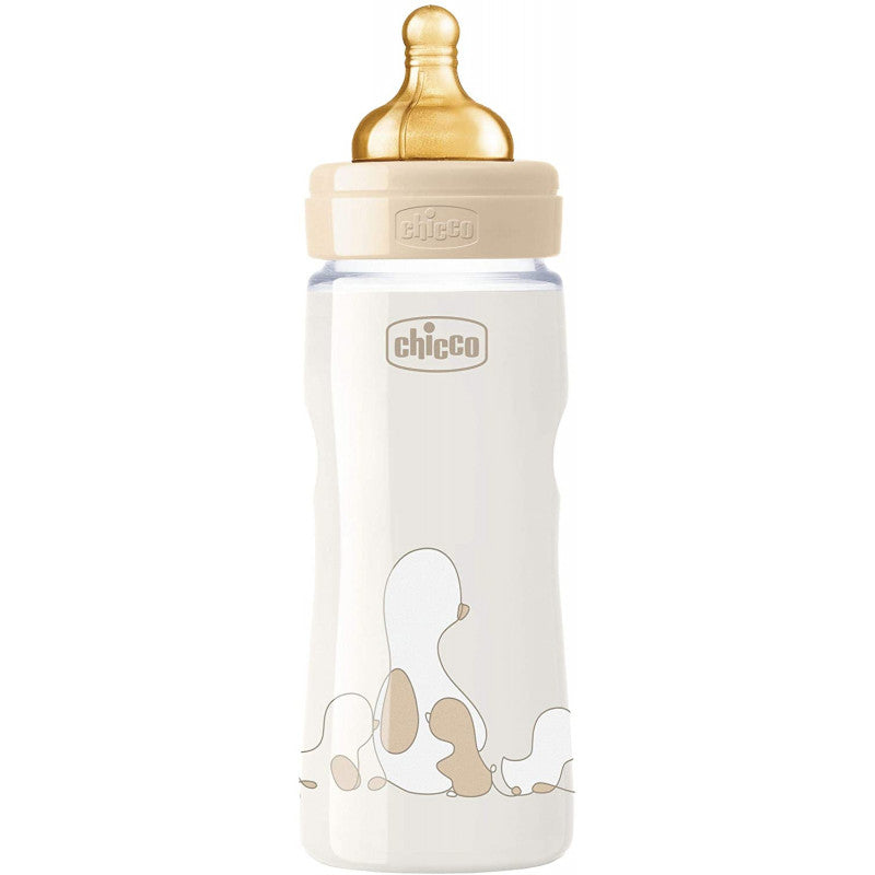 Chicco Original Touch Plastic Feeding Bottle - 330 ml Beige