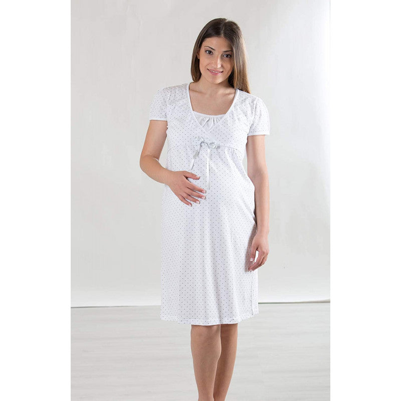 Maternity Nightgown with Bow - T6