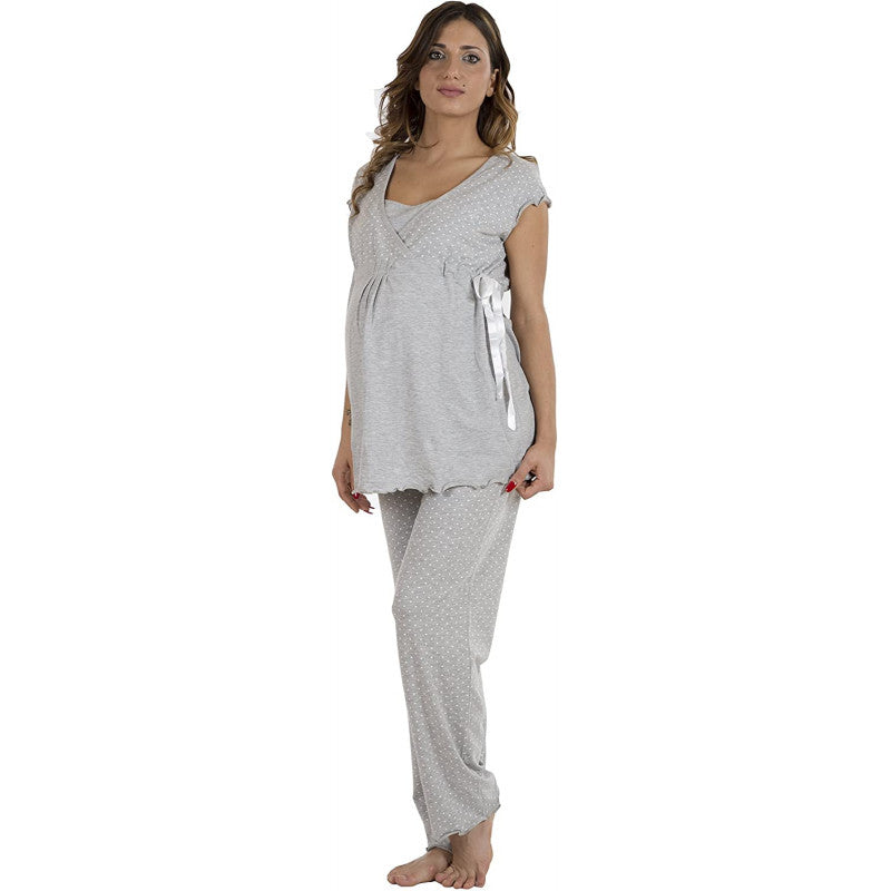 Grey Patterned Pyjamas, Short Sleeve - Size 5