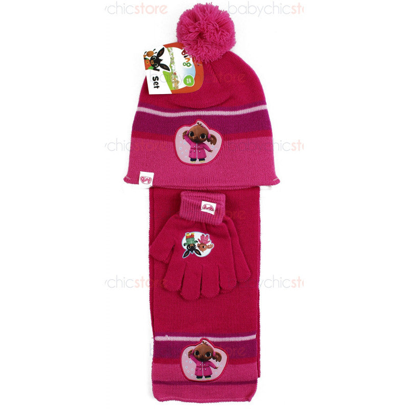 Bing Scarf, Hat and Gloves Set - Pink