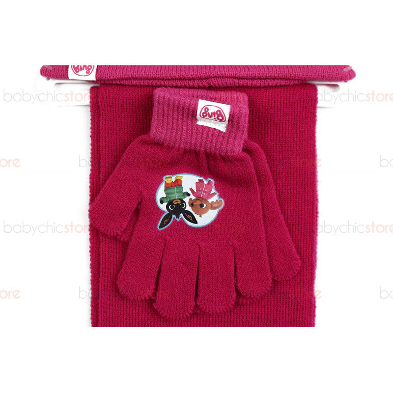 Bing Scarf, Hat and Gloves Set - Pink