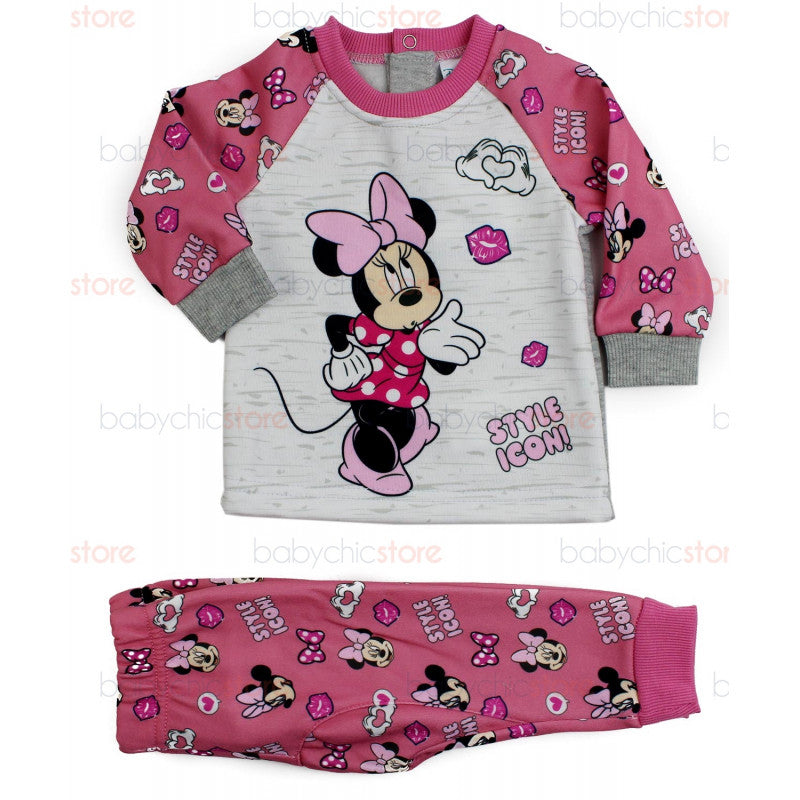 Tuta Neonato Disney Minnie Rosa/Grigio - 6 Mesi