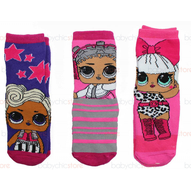3 Pairs LOL Surprise Non-Slip Socks - 31/34