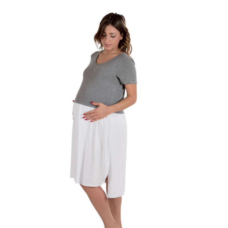 White/Grey Half Sleeve Nightdress T3