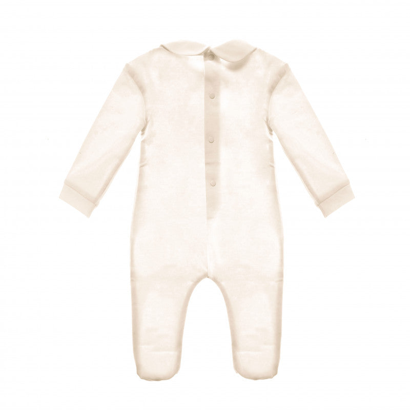 Pink Cream Heart Sleepsuit - 6 Months