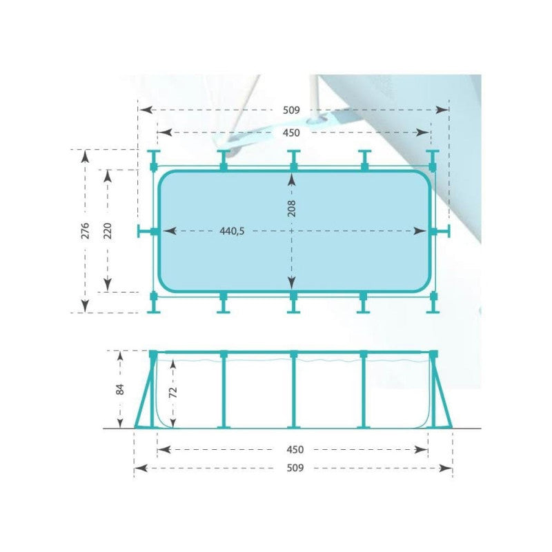 Rectangular Pool Procida Frame with Pump - San Marco