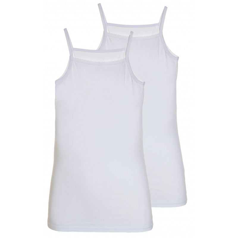 2 Girls' Stretch Cotton Sleeveless Vests - 4-5 Years