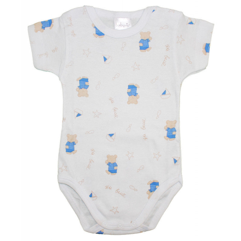 Set of 2 Blue Teddy Bear Bodysuits - 1 Month