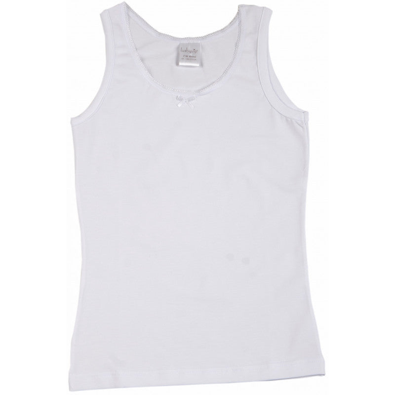 2 Girls' Cotton Stretch Wide-Strap Vests