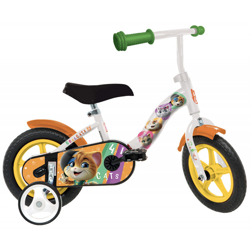 44 Cats Bicycle - 10";";The 44 Cats Bicycle is a customized bicycle featuring the famous cartoon cats, available in 10", 12", and 14" sizes to choose from based on the child's age.