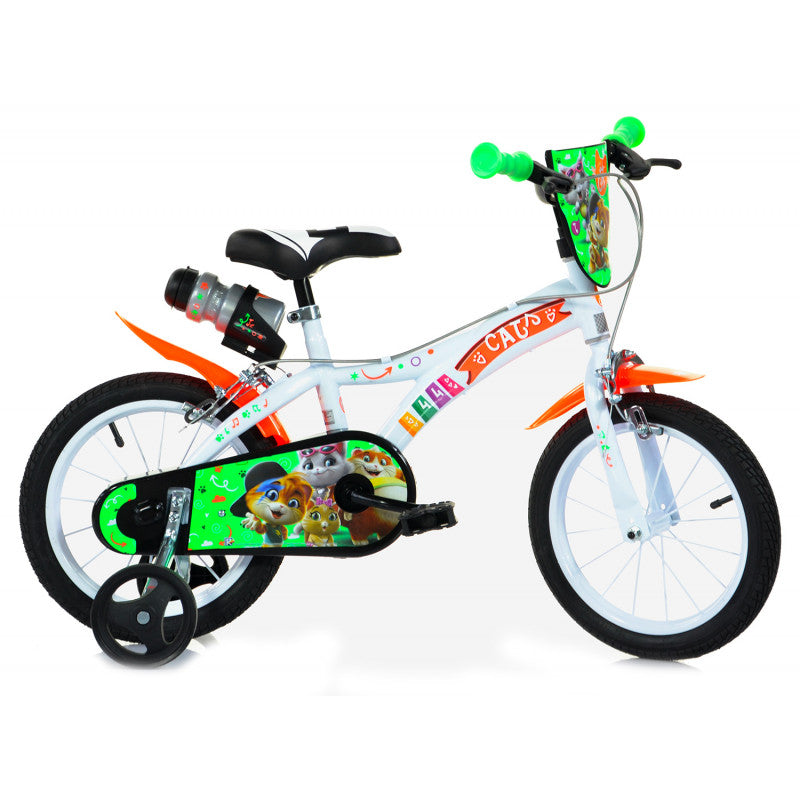 Bicycle 44 Cats - 14";";Bicycle 44 Cats is the personalized bicycle featuring the famous cats from the cartoon, available in sizes: 10", 12" and 14" to choose based on the child's age.