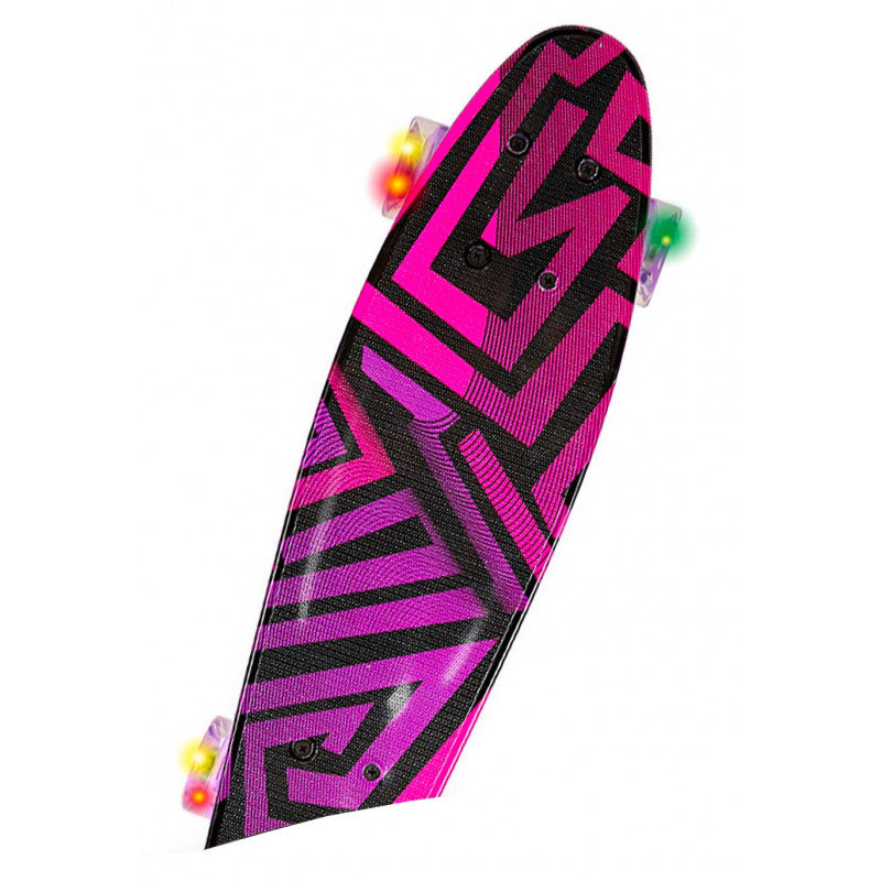 Skateboard with LED Wheels - Pink