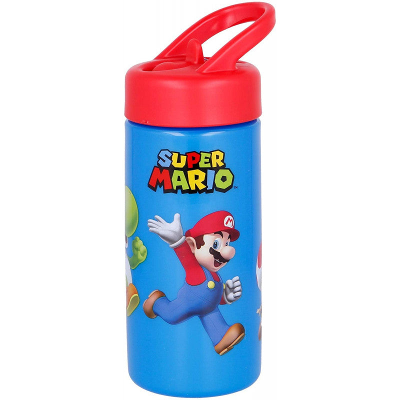Trinkflasche mit Strohhalm Mario Bross
