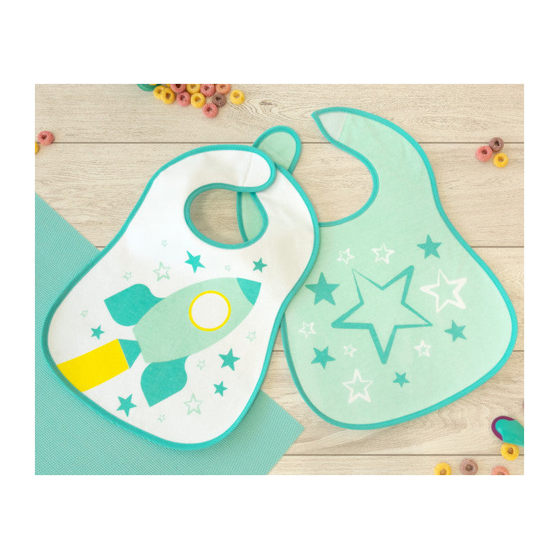Kiokids - Set of 2 Bibs Light Blue