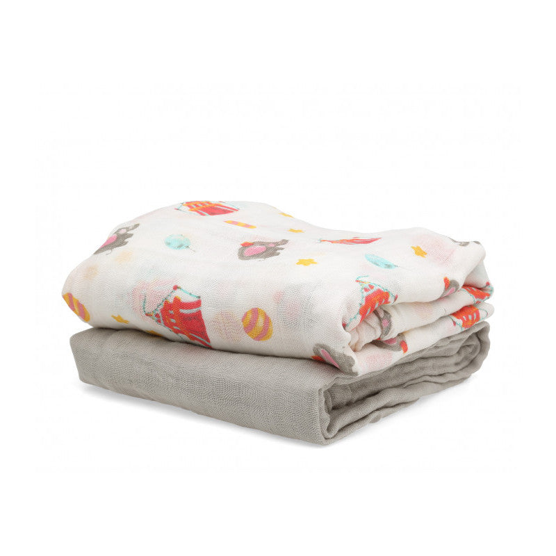 Kiokids - Set 2 Baumwoll Musselin - Grau