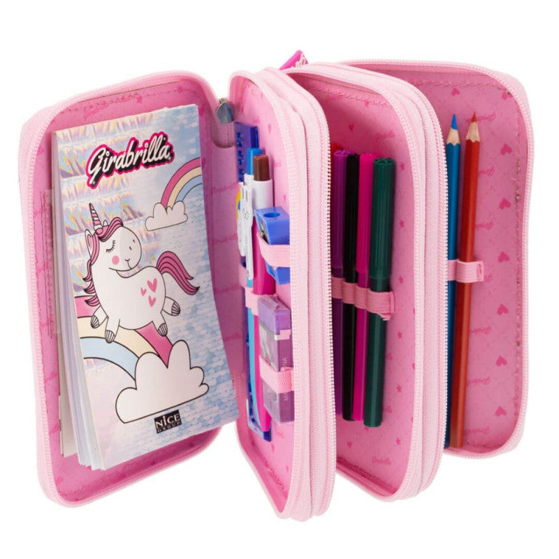 Girabrilla - Puffer Pencil Case - Violet