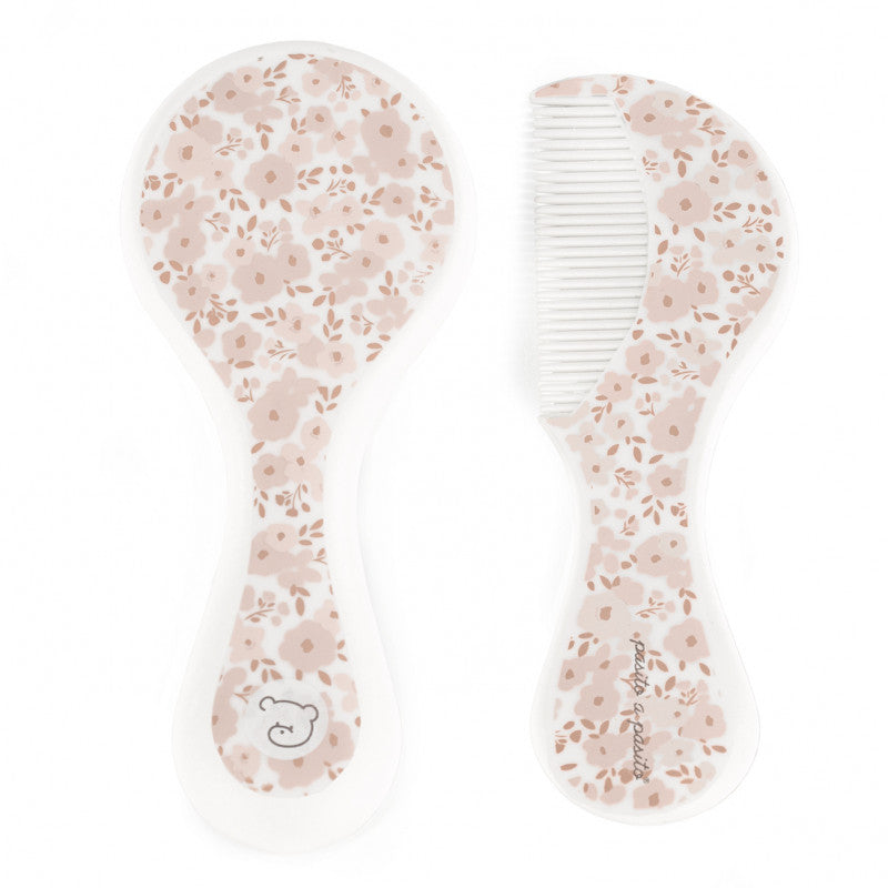 Pasito a Pasito - Flowers Pink Brush and Comb Set
