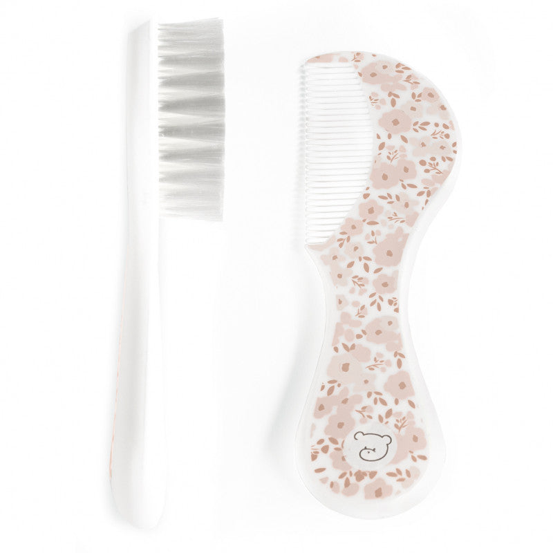 Pasito a Pasito - Flowers Pink Brush and Comb Set