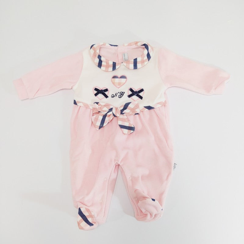 Nazareno Gabrielli Pink Velour Sleepsuit 3/6 Months