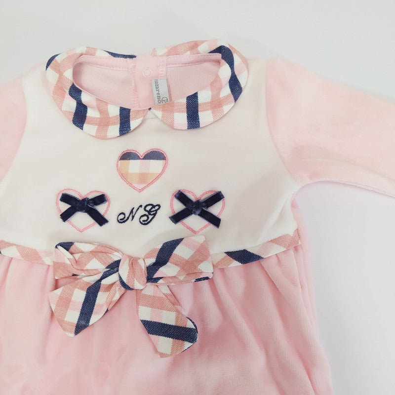 Nazareno Gabrielli Pink Velour Sleepsuit 3/6 Months