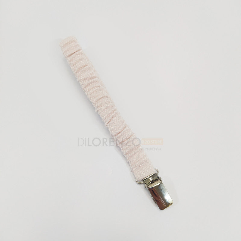 Schnullerhalter aus zartem und schönem rosa Chenille