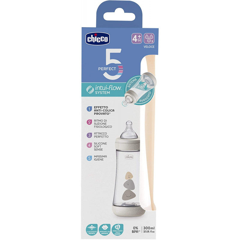 Chicco Perfect 5 Baby Bottle - 300 ml - Light Blue