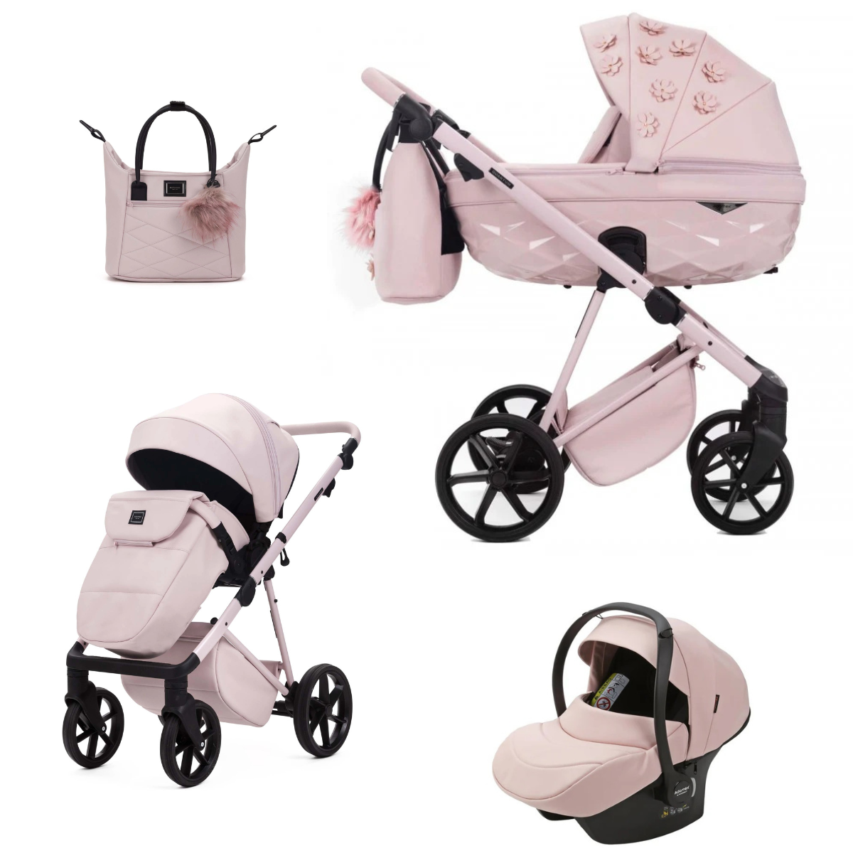 Kombikinderwagen Adamex Quantum Luxurious Pink